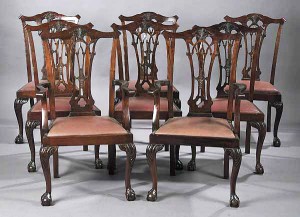 Chippendale-Style Carved Mahogany Dining Chairs Lot 482 Neal Aug. 6, 2005