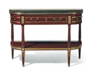 Louis XVI Mahogany AND MARBLE-TOP CONSOLE DESSERTE, Lot 404, Christies,  Oct. 2, 2012